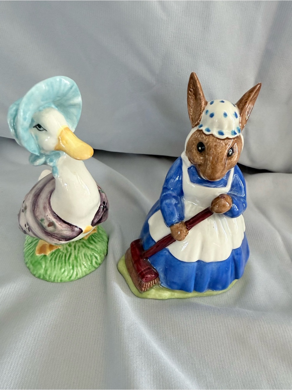 Vintage set 2 Royal Doulton -  Mrs Bunnykins Clean Sweep & Jemima Puddleduck